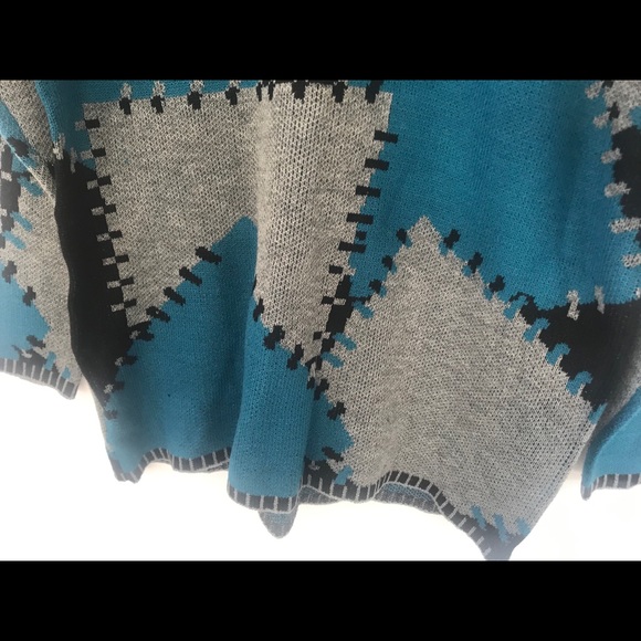 Vintage geometric patchwork 90s tunic sweater - Picture 4 of 5